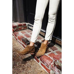 Free People Summit Ankle Suede Booties 39 8.5 Tan Boots